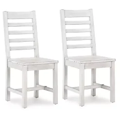 Kirklands Home washed Wood Farmhouse Dining Chairs, Set of 2 White Online