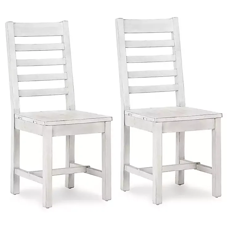 Kirklands Home washed Wood Farmhouse Dining Chairs, Set of 2 White Online