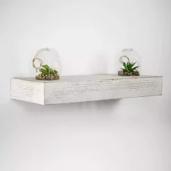 Kirklands Home Whitewashed Wood Floating Shelf, 24 in. Discount