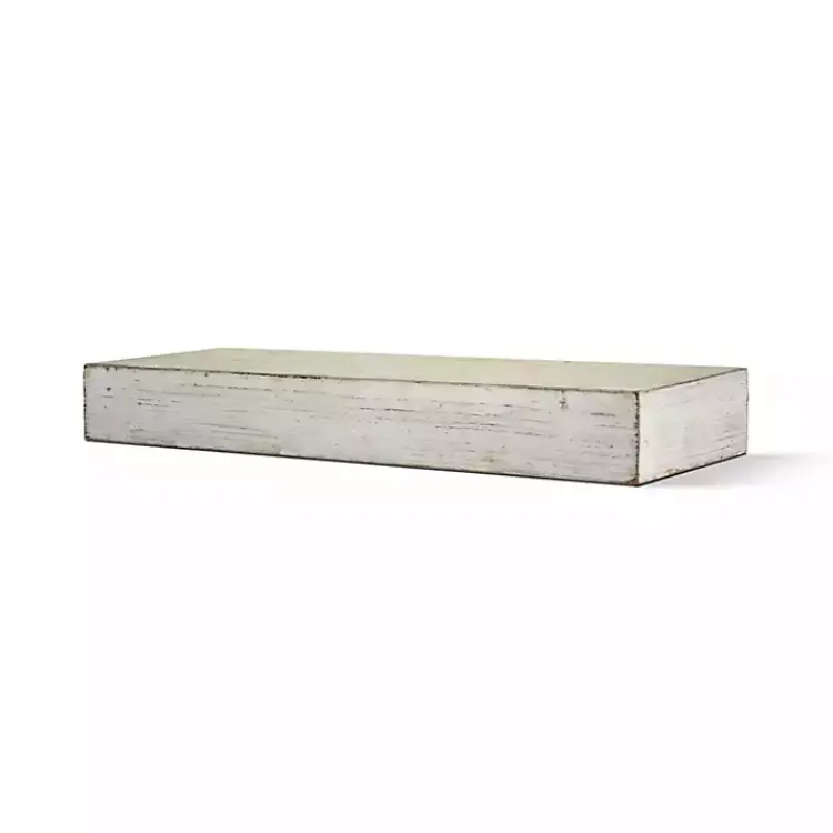 Kirklands Home Whitewashed Wood Floating Shelf, 24 in. Discount