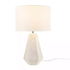 Kirklands Home washed Wood Flynn Table Lamp White