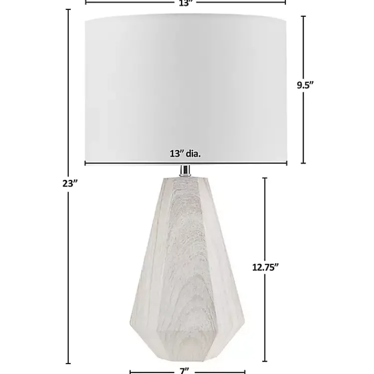 Kirklands Home washed Wood Flynn Table Lamp White