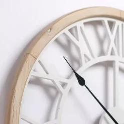 Kirklands Home Whitewashed Wood Open Face Wall Clock Outlet