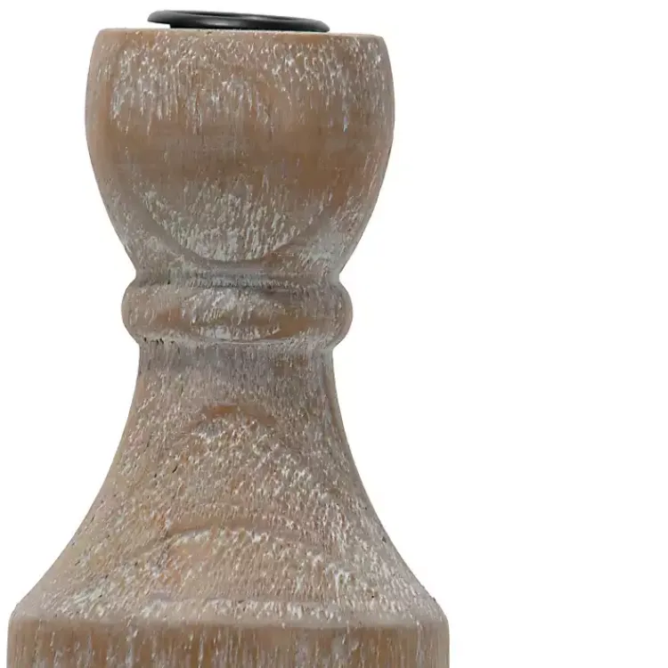 Candle Holders>Kirklands Home Whitewashed Wood Taper Candle Holder, 9 in.