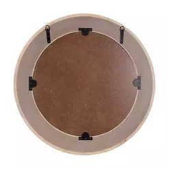 Kirklands Home washed Woodgrain Round Wall Mirror White Discount