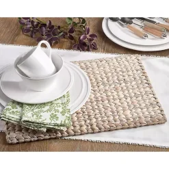 Kirklands Home Whitewashed Woven Rattan Placemats, Set of 4 Discount