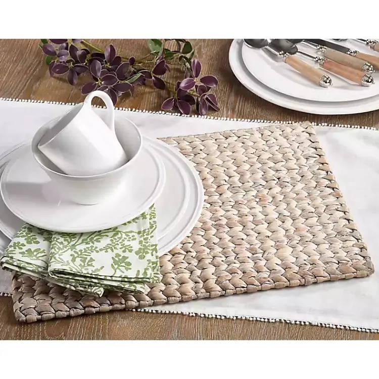 Kirklands Home Whitewashed Woven Rattan Placemats, Set of 4 Discount