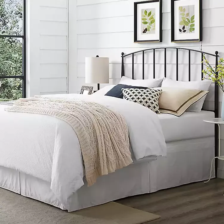 Kirklands Home Whitley Metal Slat Full/Queen Headboard Black New