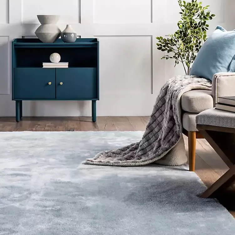 Kirklands Home Whitlow Shag Washable Area Rug, 6x9 Blue Hot