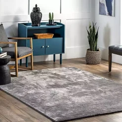 Kirklands Home Whitlow Charcoal Shag Washable Area Rug, 8x10 Gray Outlet
