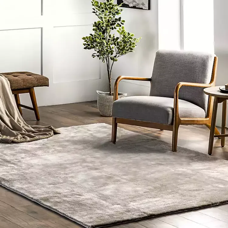 Kirklands Home Whitlow Shag Washable Area Rug, 5x8 Gray New
