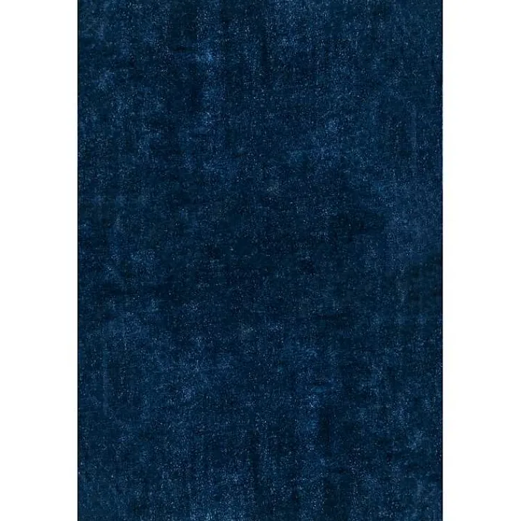 Kirklands Home Whitlow Navy Shag Washable Area Rug, 8x10 Blue Outlet
