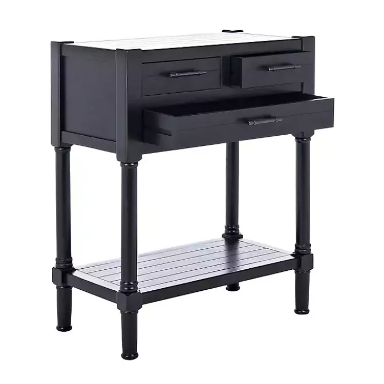 Kirklands Home Wilbert 3-Drawer Console Table Black Discount