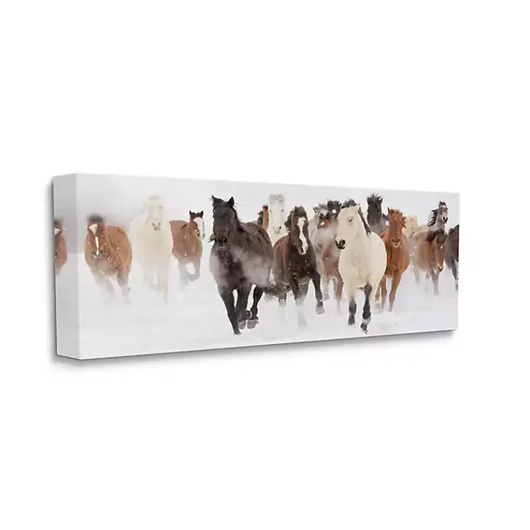 Kirklands Home Wild Winter Horses Canvas Art Print, 48x20 in. New