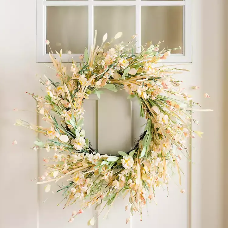 Wreaths>Kirklands Home Wildflower and Boical Wreath Tan