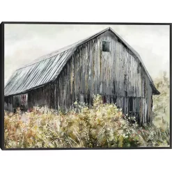 Kirklands Home Wildflower Barn Framed Canvas Art Print, 40x30 in. Gray Hot