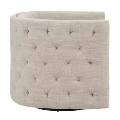Kirklands Home Wilson Tufted Taupe Swivel Accent Chair Tan Hot