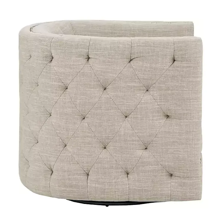 Kirklands Home Wilson Tufted Taupe Swivel Accent Chair Tan Hot