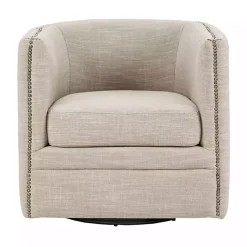 Kirklands Home Wilson Tufted Taupe Swivel Accent Chair Tan Hot