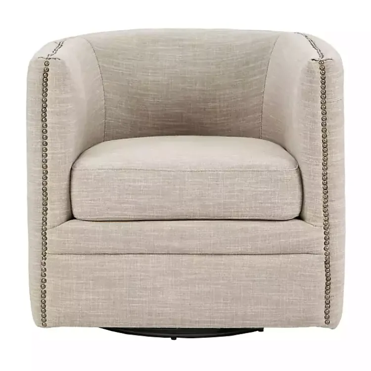 Kirklands Home Wilson Tufted Taupe Swivel Accent Chair Tan Hot