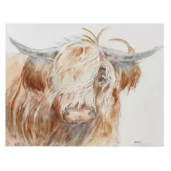 Kirklands Home Windswept Highland Bull Canvas Art Print New