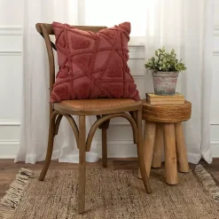 Pillows>Kirklands Home Wine Geo Tufted Throw Pillow Red