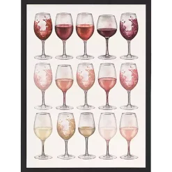 Kirklands Home Wine Glasses Framed Art Print New