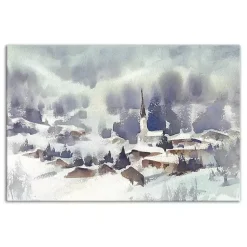 Christmas Art & Wall Decor>Kirklands Home Winter Abstract Landscape Canvas Art Print