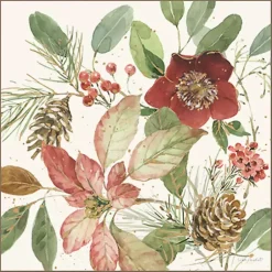Christmas Art & Wall Decor>Kirklands Home Winter Blooms Framed Canvas Art Print