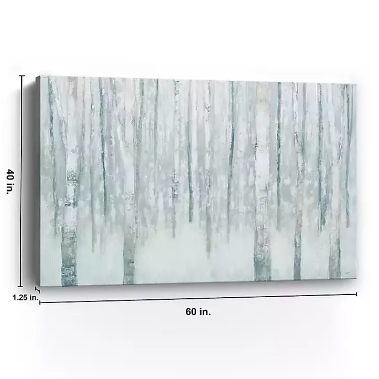 Kirklands Home Winter Blue Birch Canvas Art Print, 60x40 in. Hot