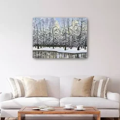 Christmas Art & Wall Decor>Kirklands Home Winter Forest Landscape Canvas Art Print