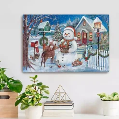 Christmas Art & Wall Decor>Kirklands Home Winter Gathering Canvas Christmas Art Print Blue