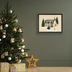 Christmas Art & Wall Decor>Kirklands Home Winter Home Scene II Framed Art Print Tan