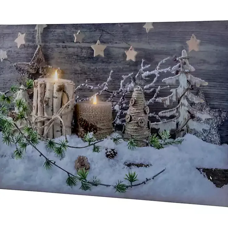 Christmas Art & Wall Decor>Kirklands Home Winter Star LED Canvas Art Print
