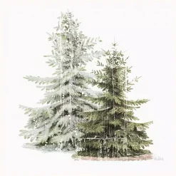 Christmas Art & Wall Decor>Kirklands Home Winter Trees Gray Framed Canvas Art Print Green