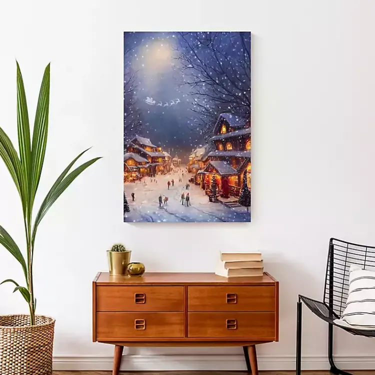 Christmas Art & Wall Decor>Kirklands Home Winter Village at Night Canvas Art Print