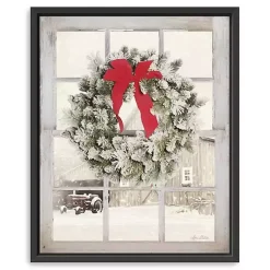 Christmas Art & Wall Decor>Kirklands Home Winter Window View Framed Canvas Art Print, 26x34