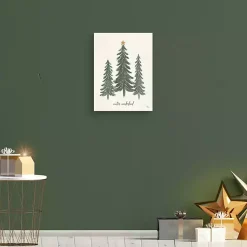 Christmas Art & Wall Decor>Kirklands Home Winter Wonderland Christmas Trees Wall Art Print Green