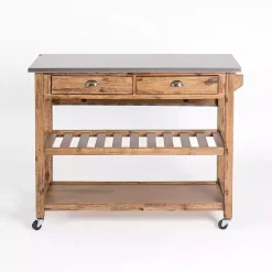 Kirklands Home Wire Brush Sonoma Drop Leaf Kitchen Island Brown