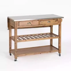 Kirklands Home Wire Brush Sonoma Drop Leaf Kitchen Island Brown
