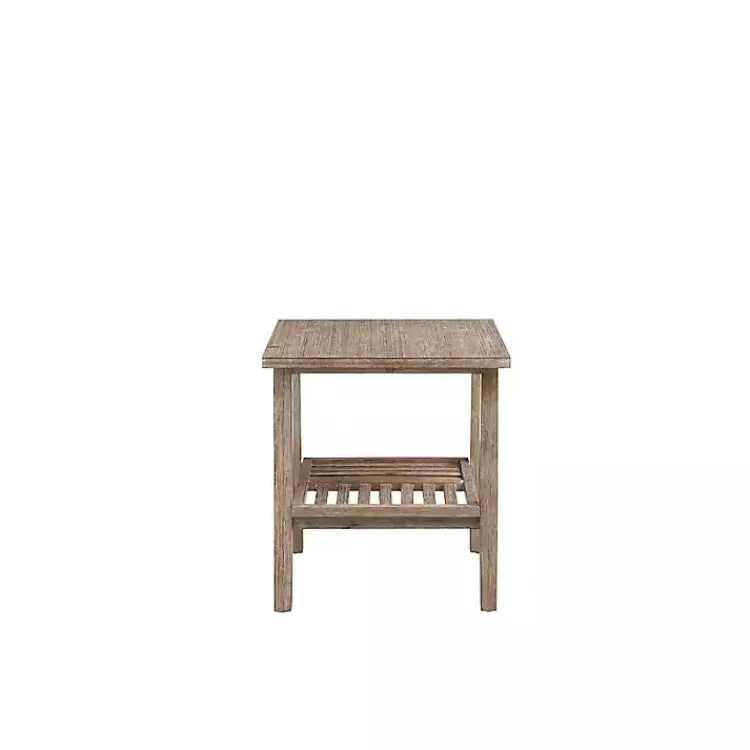 Kirklands Home Wire Brushed Natural Accent Table Tan