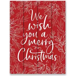 Christmas Art & Wall Decor>Kirklands Home Wish You a Merry Christmas Wood Pallet Wall Plaque