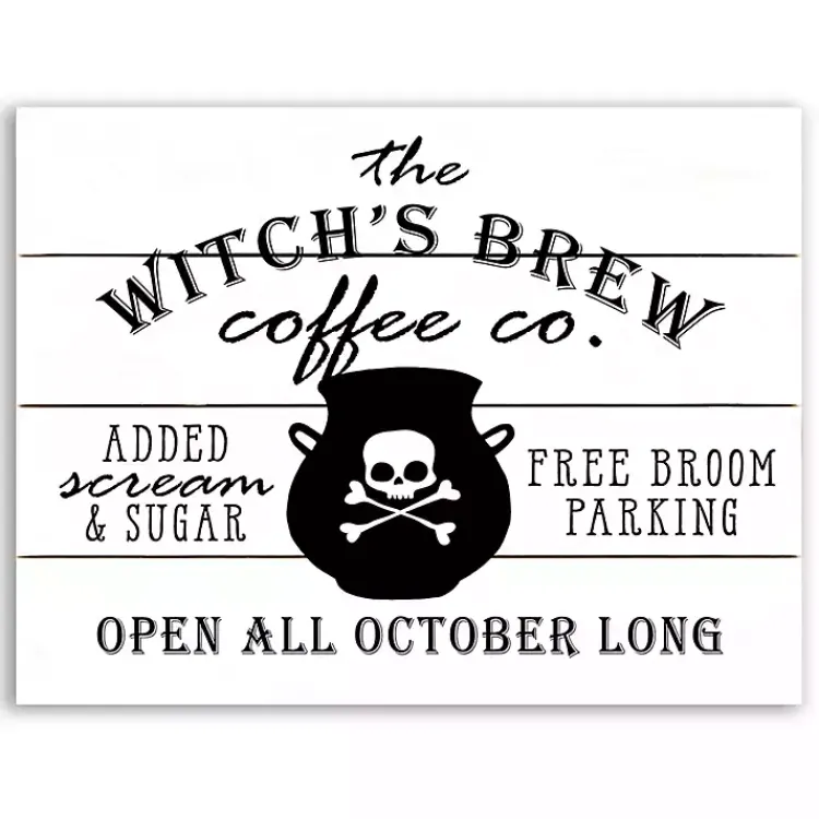 Halloween>Kirklands Home Witch's Brew Coffee Co Halloween Wall Plaque
