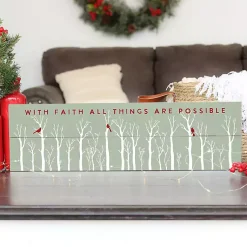 Christmas Art & Wall Decor>Kirklands Home With Faith Cardinals Wall Plaque Blue