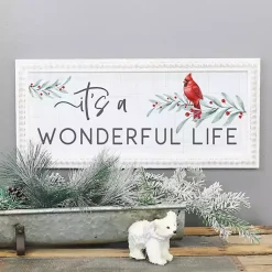 Christmas Art & Wall Decor>Kirklands Home Wonderful Life Beaded Frame Wall Plaque White