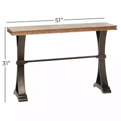 Kirklands Home Wood & Metal Trestle Base Console Table Best