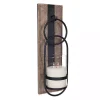Sconces>Kirklands Home Wood and Black Metal Geometric Sconce