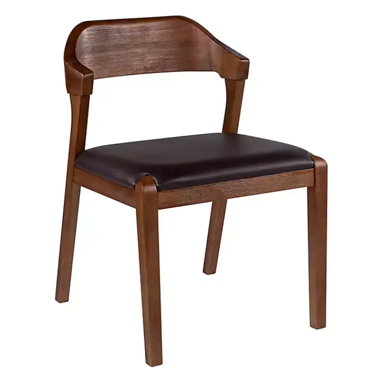 Kirklands Home Wood and Faux Leather Dining Chair Black