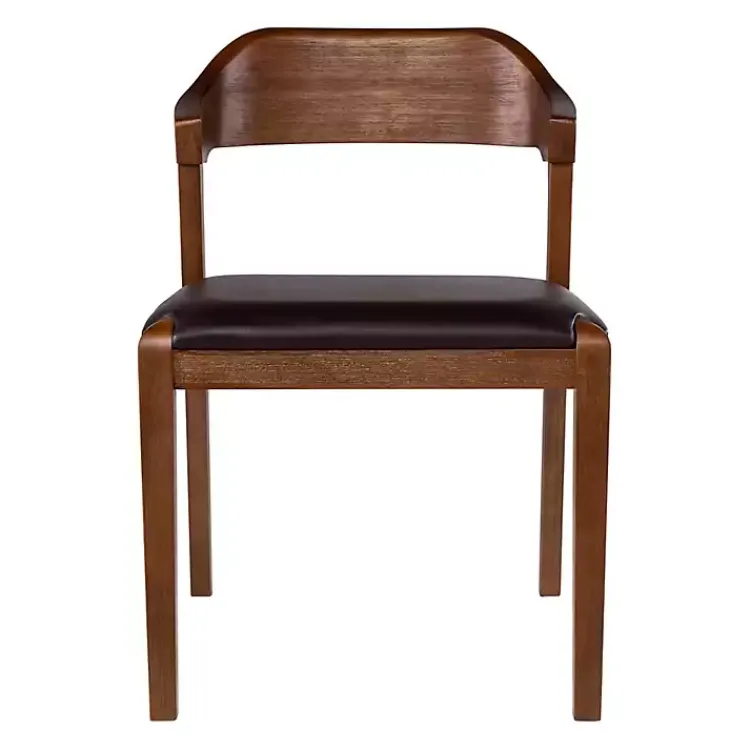 Kirklands Home Wood and Faux Leather Dining Chair Black