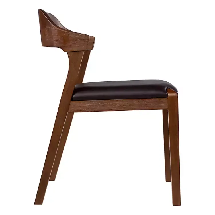 Kirklands Home Wood and Faux Leather Dining Chair Black